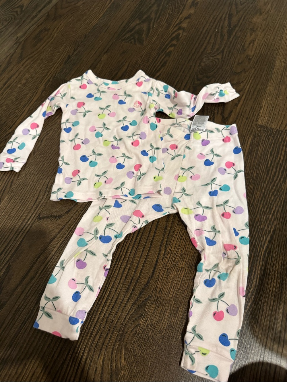 GAP kids Multicolor Cherry Print Long-Sleeve Pajama Set